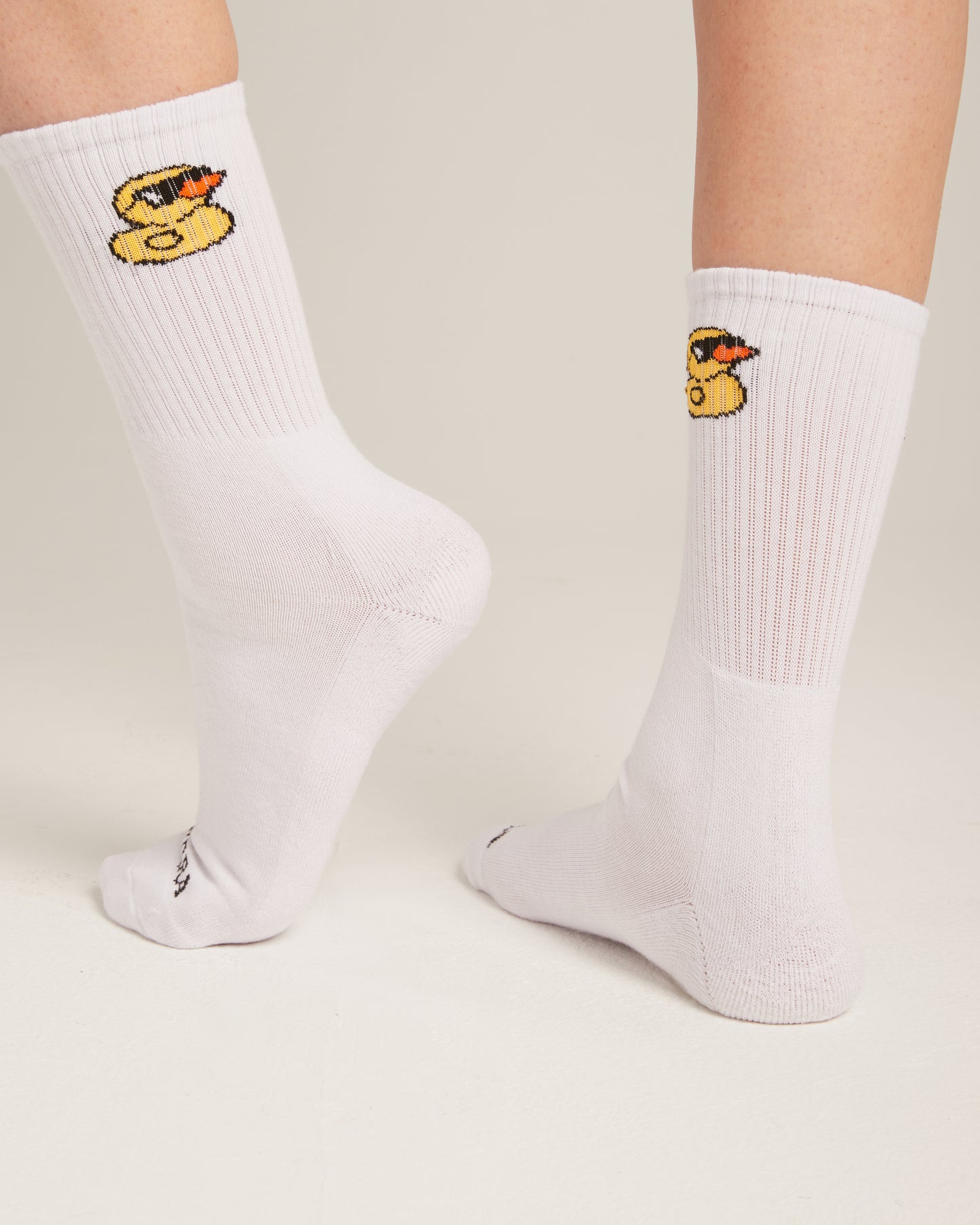 Cool yellow duck white socks