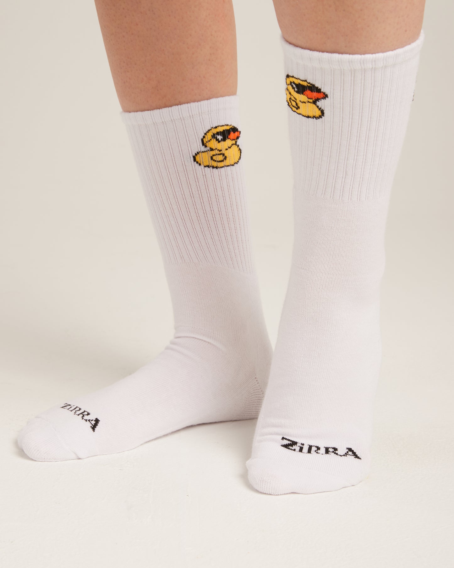 Cool yellow duck white socks