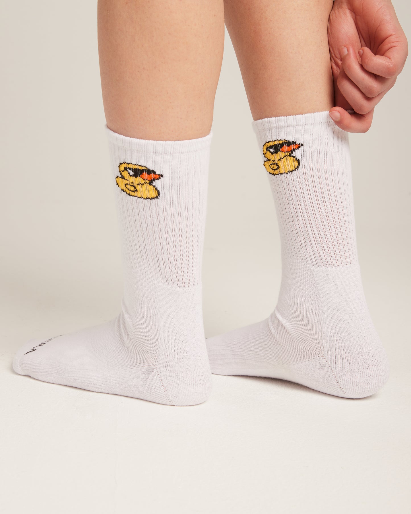 Cool yellow duck white socks