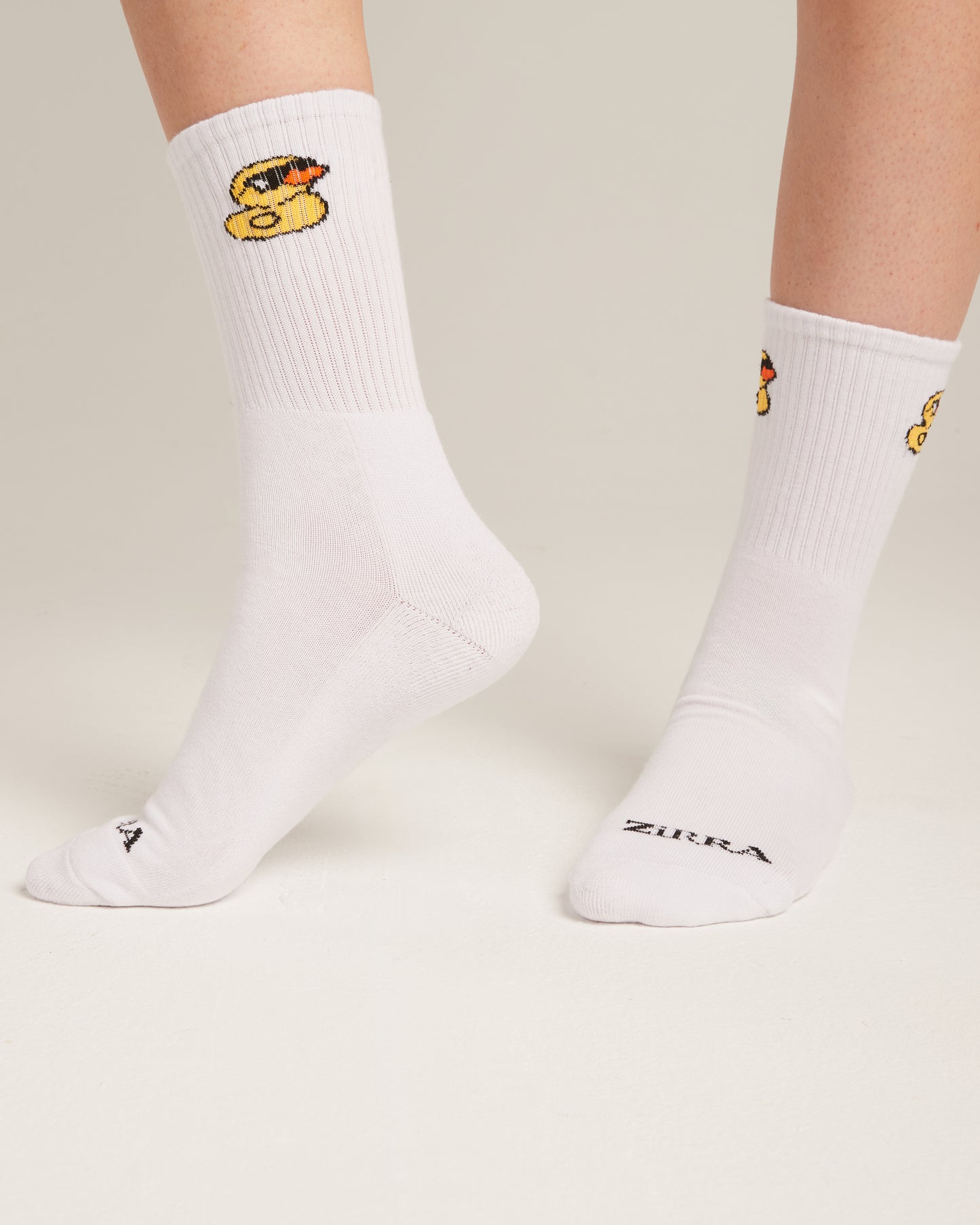 Cool yellow duck white socks