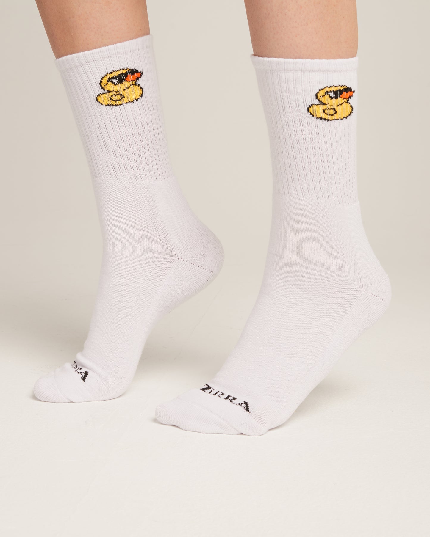 Cool yellow duck white socks