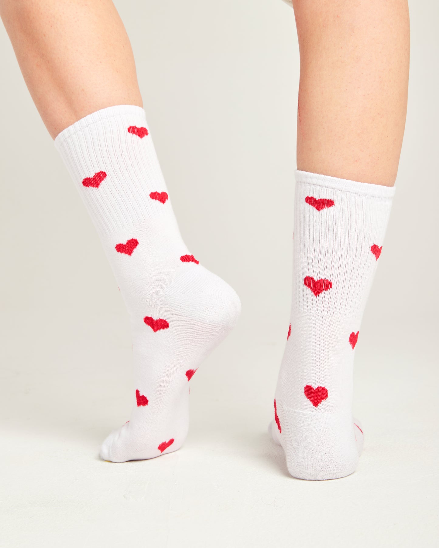 Red hearts white socks