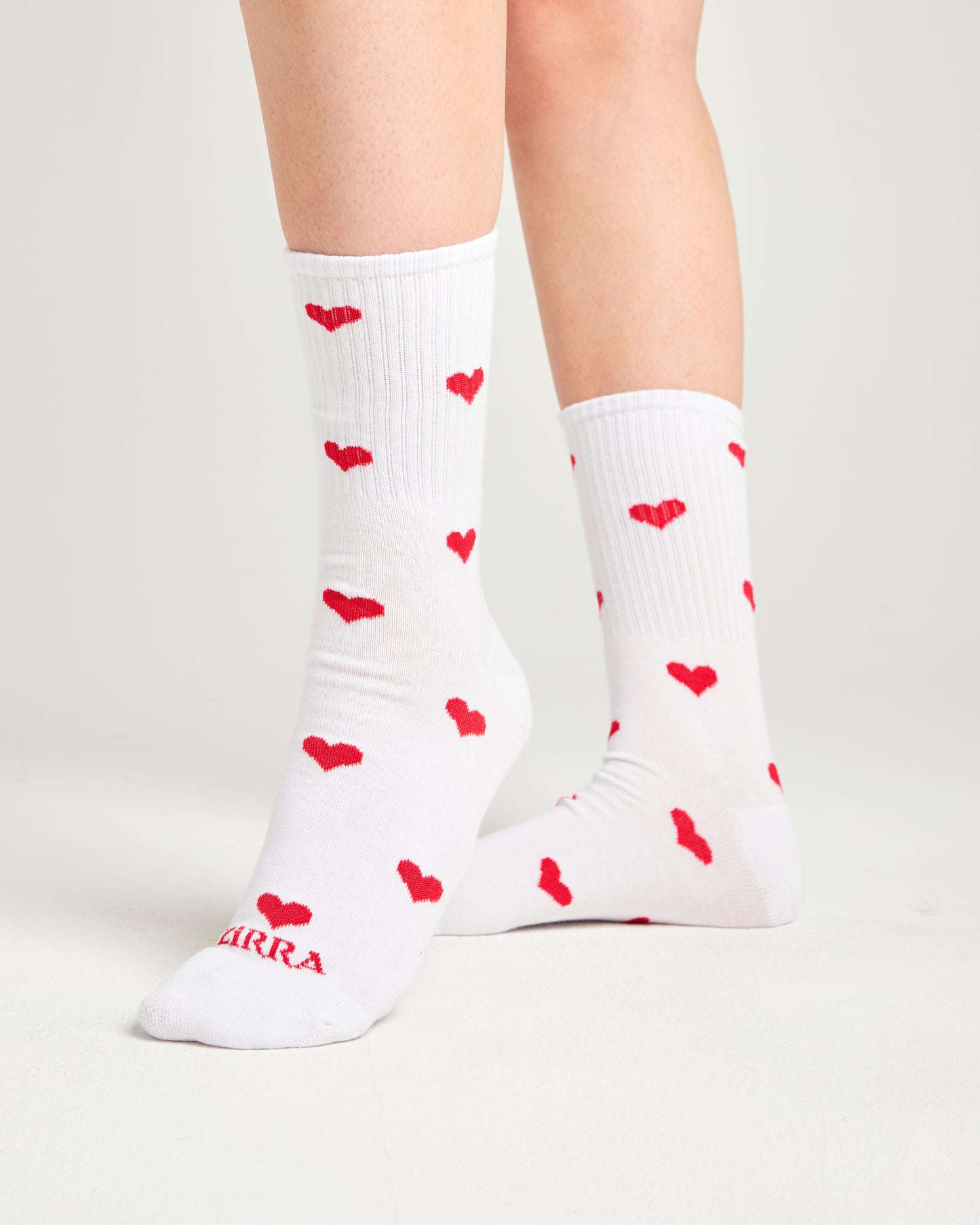 Red hearts white socks