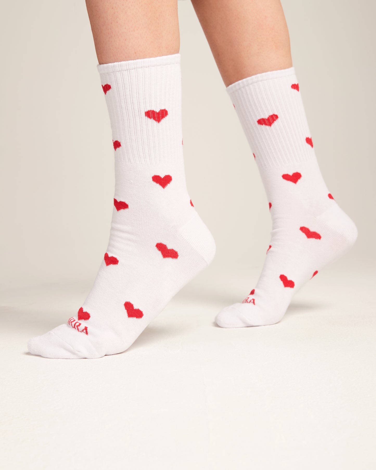 Red hearts white socks