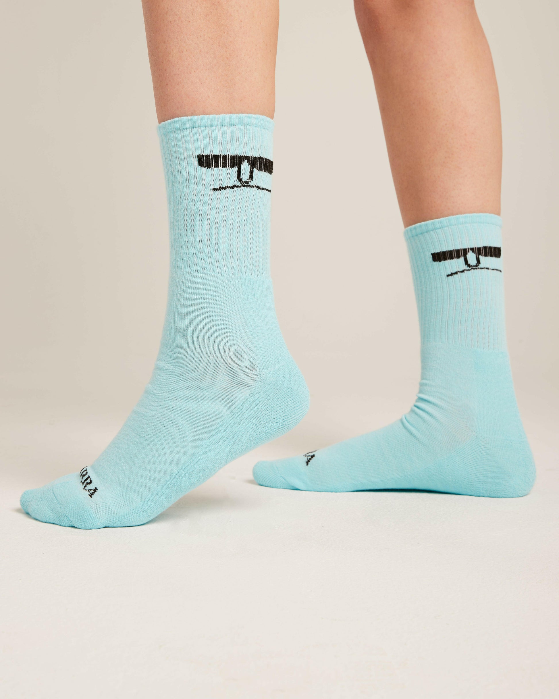 cool reaction light blue socks.